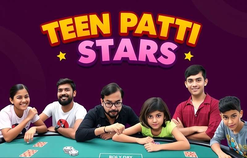 Teen Patti Stars tournament poster showing Indian players competing for prizes